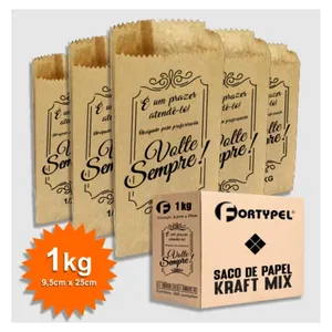 Saco de Papel Kraft Personalizado 1 kg (500 unidades)